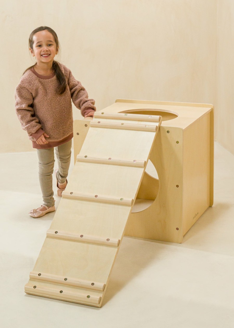 Play Coco Village Montessori Toys | Montessori Ladder Climber Board - Natural Wood