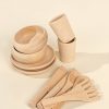 Play Coco Village Pretend Play | Wooden Dinnerware Playset (12 Pcs)