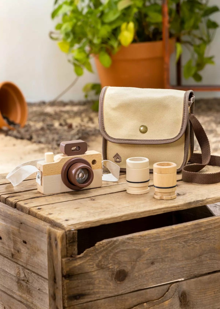 Play Coco Village Educational Toys | Wooden Camera With Bag