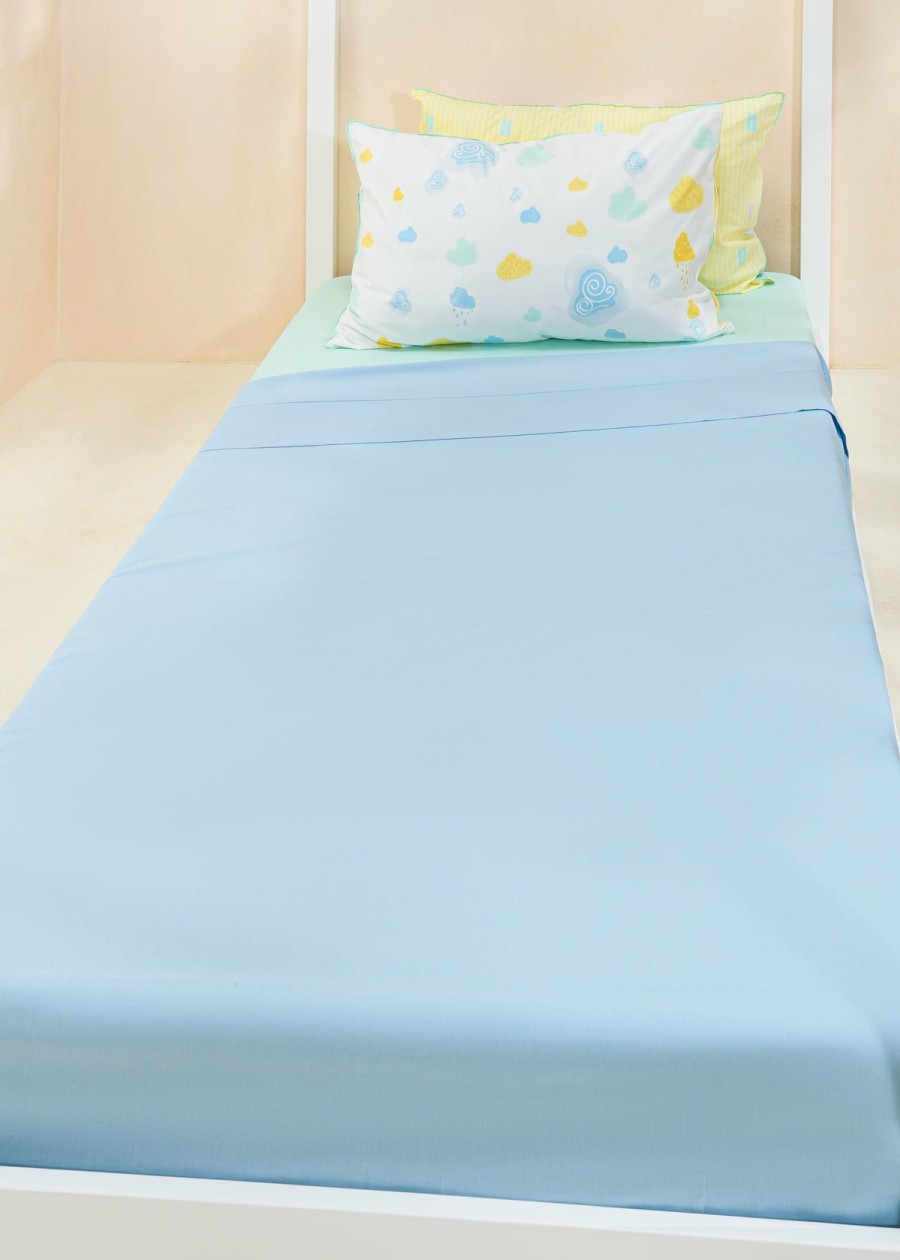 Home Essentials Coco Village Kids Bedding | Organic Cotton Flat Sheet - Glacier