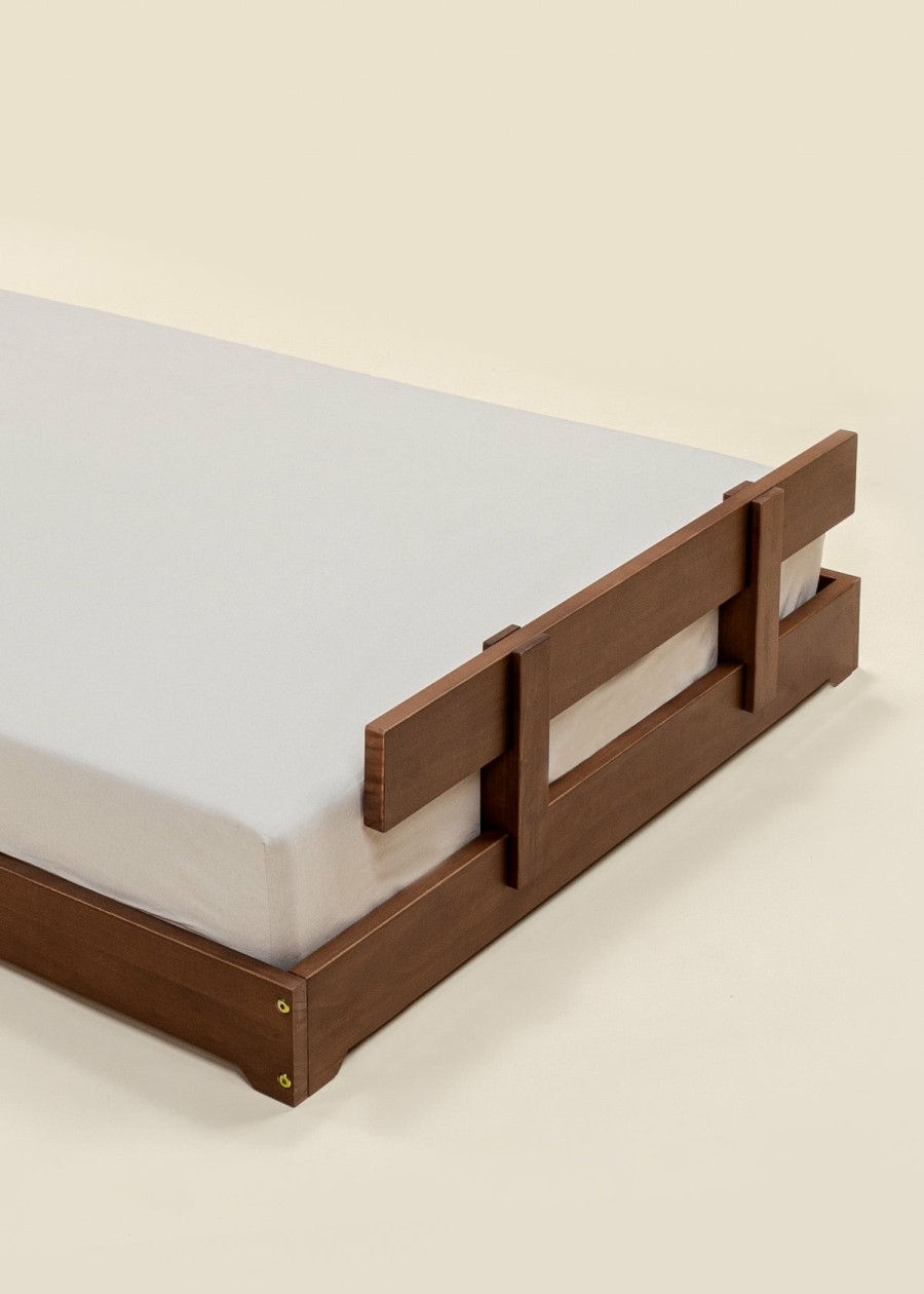 Home Essentials Coco Village Kids Beds | Wooden Bed Frame Rail - Walnut