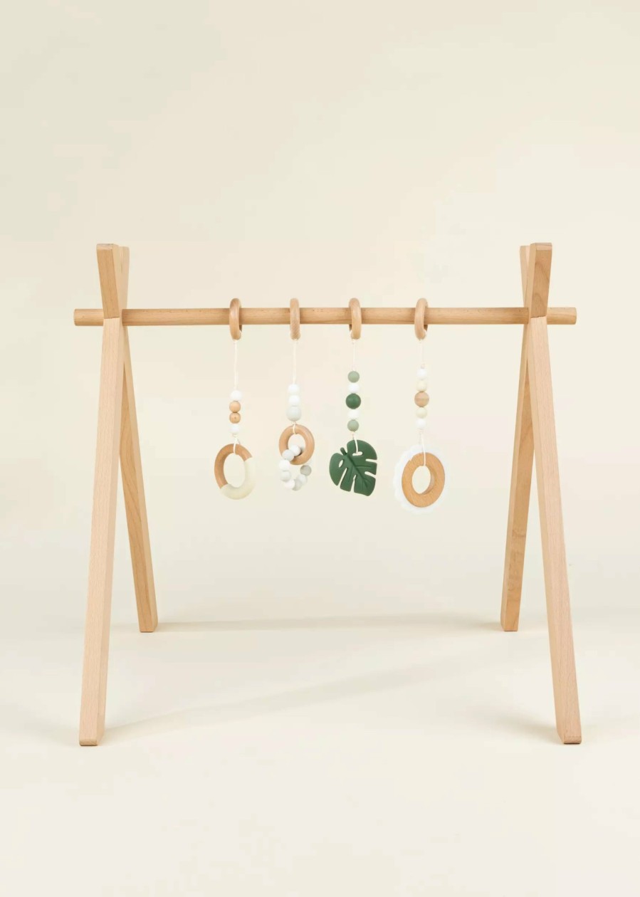 Play Coco Village Developmental Toys | Wooden And Silicone Hanging Toys Rattle Set For Play Arch (4 Pcs)