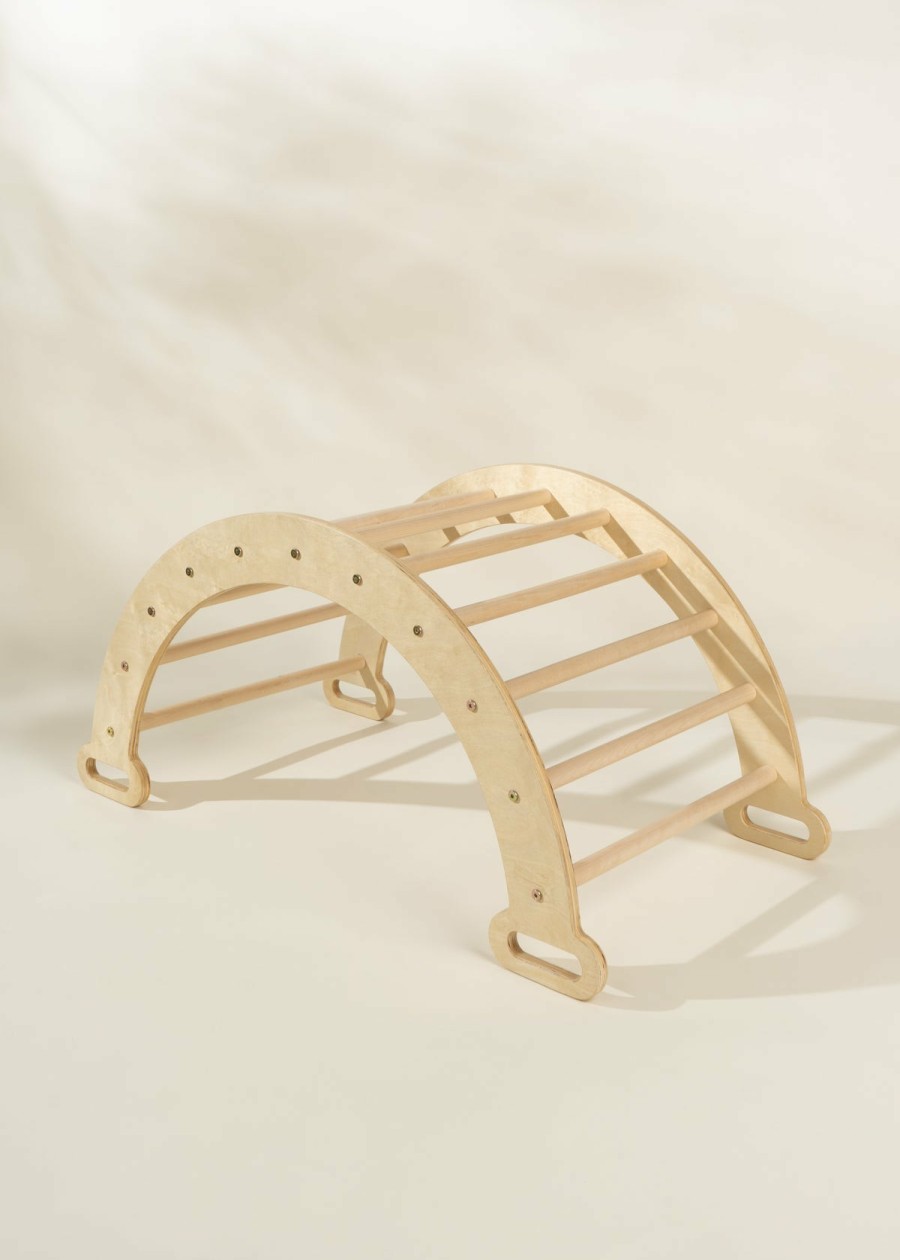 Play Coco Village Montessori Toys | Montessori Rocker Climber - Natural Wood