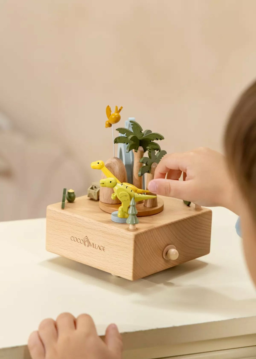 Home Essentials Coco Village Music Boxes | Wooden Music Box - Dinosaures World