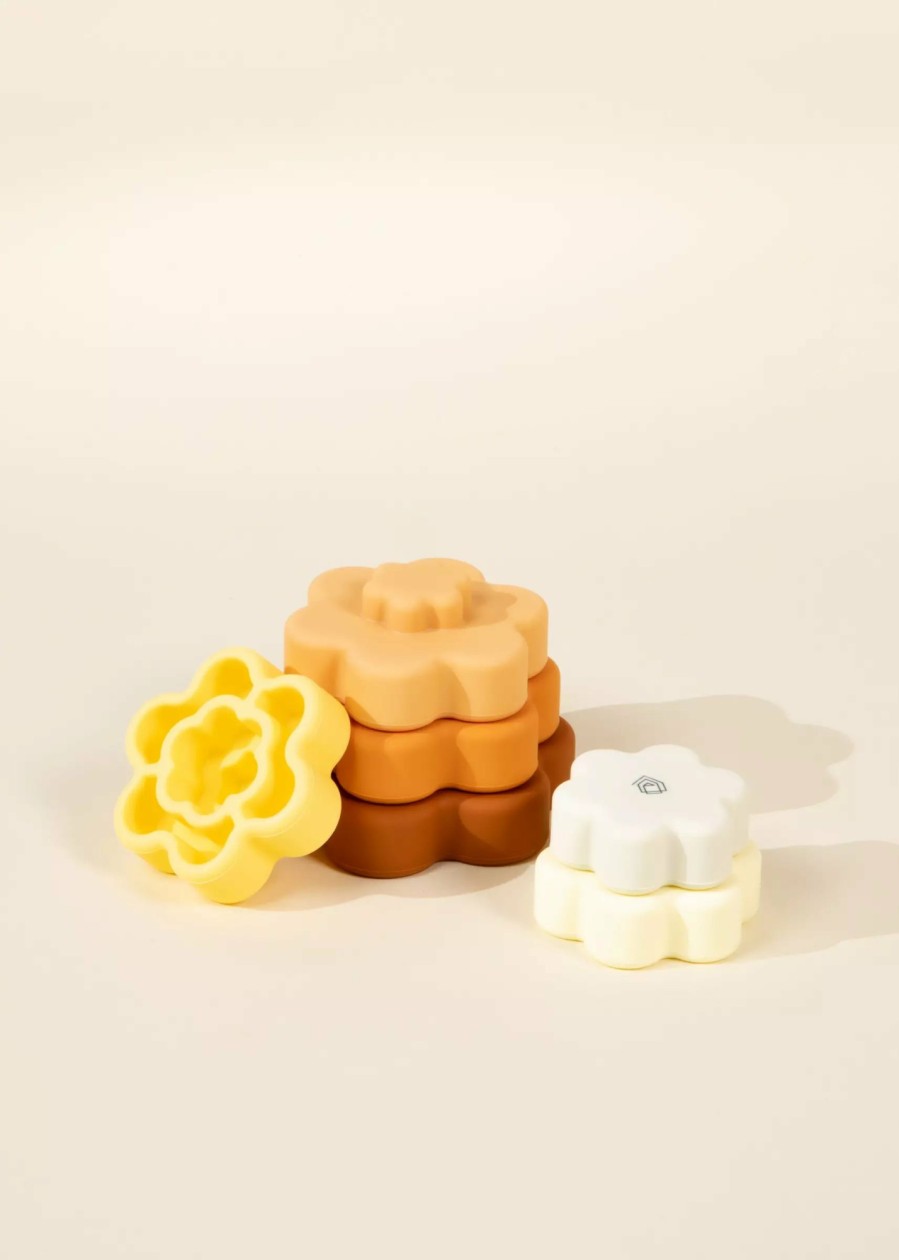 Play Coco Village Silicone Toys | Set Of 6 Silicone Stackable Flowers