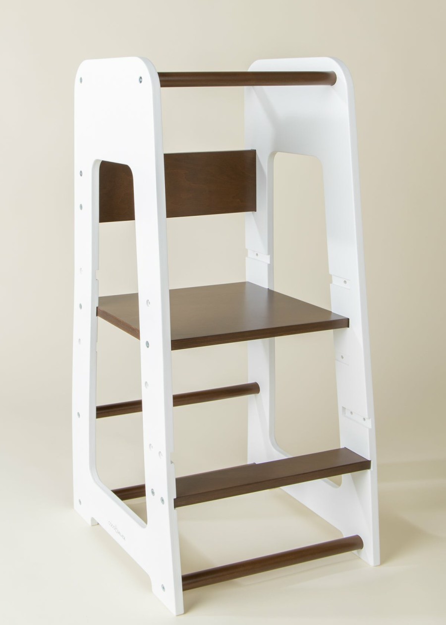 Home Essentials Coco Village Educational Towers | New Educational Tower - Walnut & White