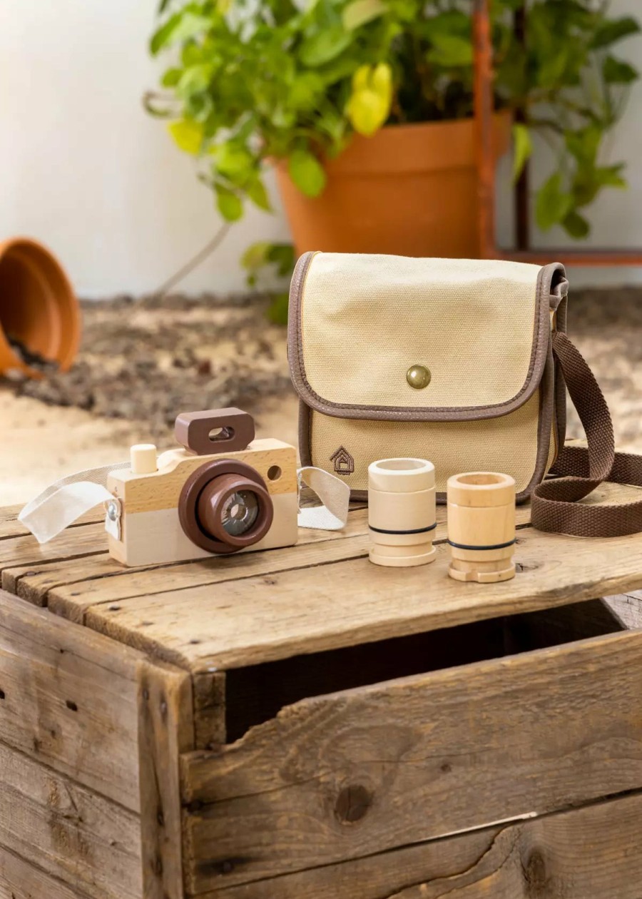 Play Coco Village Pretend Play | Wooden Camera With Bag