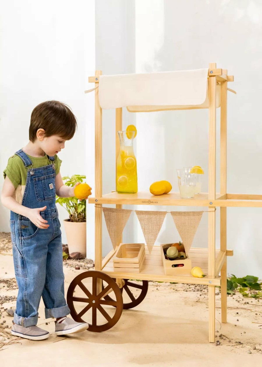 Play Coco Village Pretend Play | Mini Wooden Play Market Stand